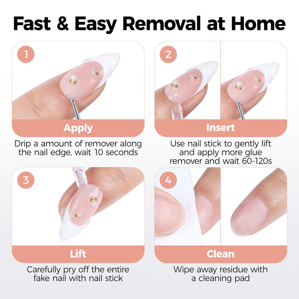 UNA GELLA remoción suave sin dañar uñas naturales