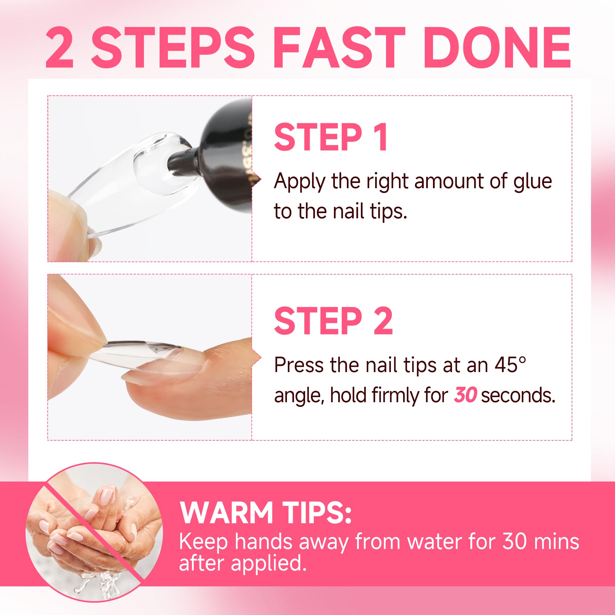 UNA GELLA salon-style nail application using press-ons at home