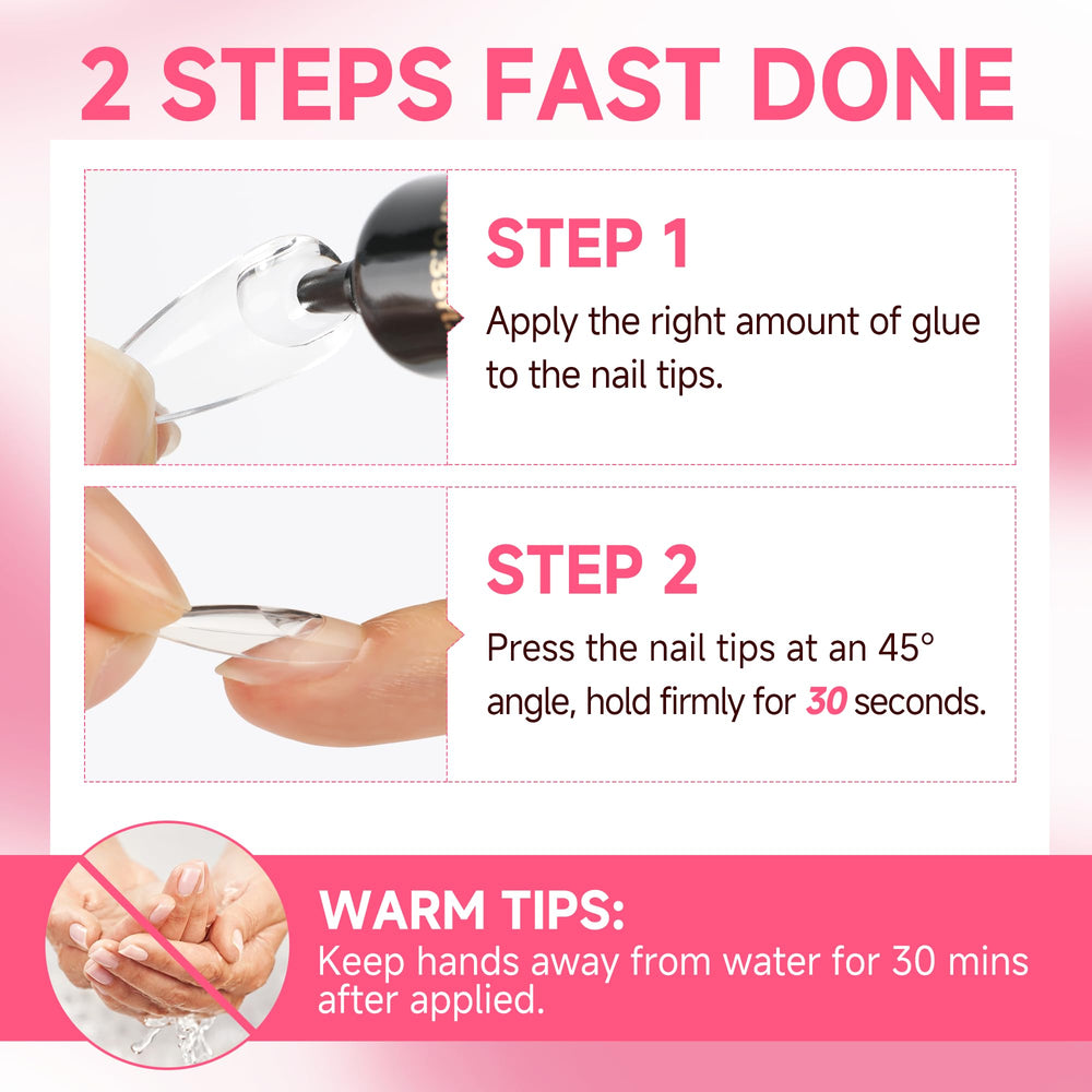 UNA GELLA salon-style nail application using press-ons at home