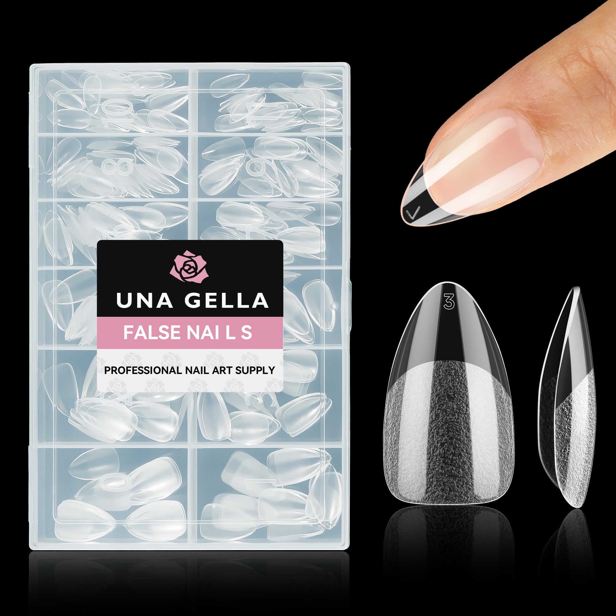UNA GELLA 12-size, 312-piece pack for home and salon use.