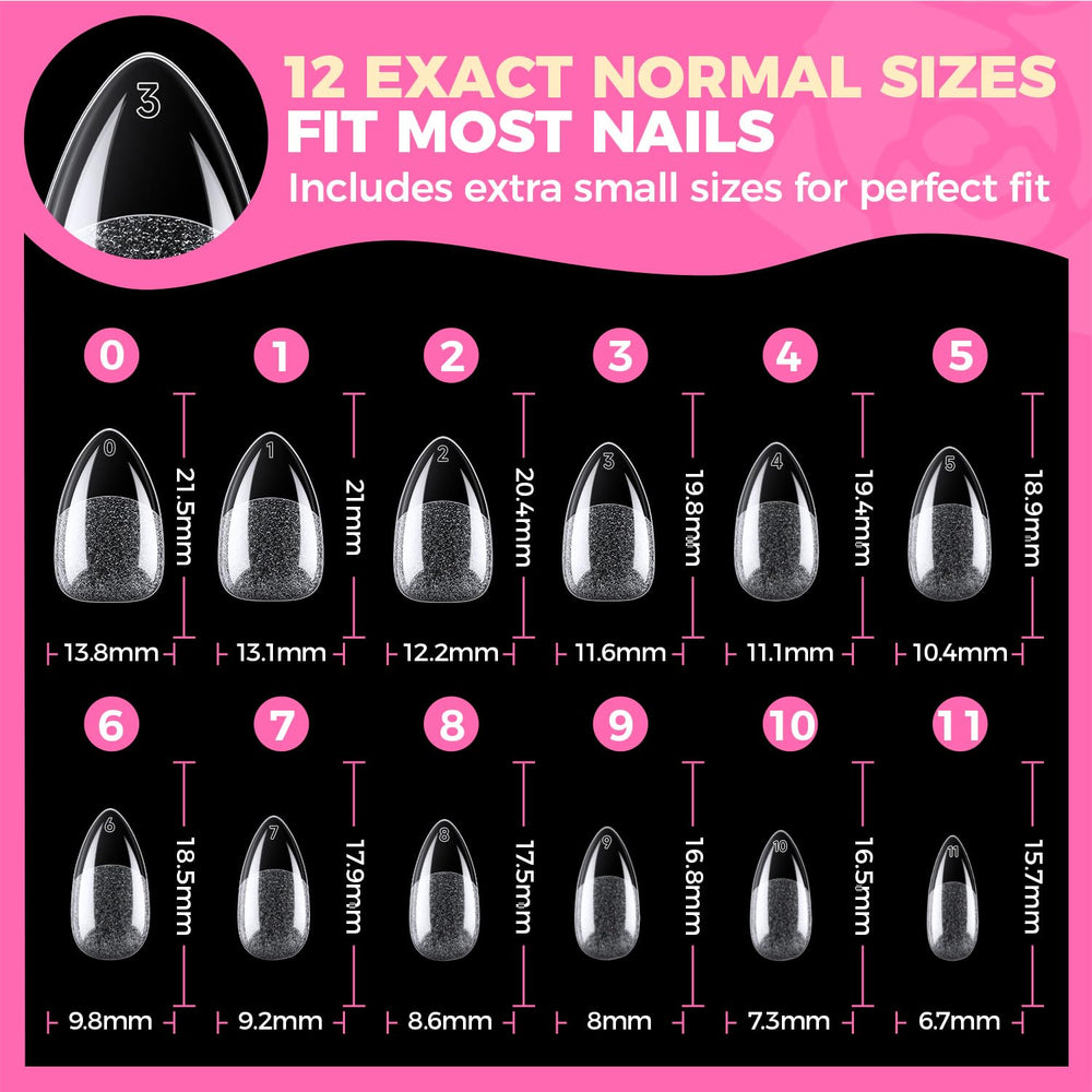 UNA GELLA Short Almond Nail Tips: preformado para ahorro de tiempo en manicura casera.
