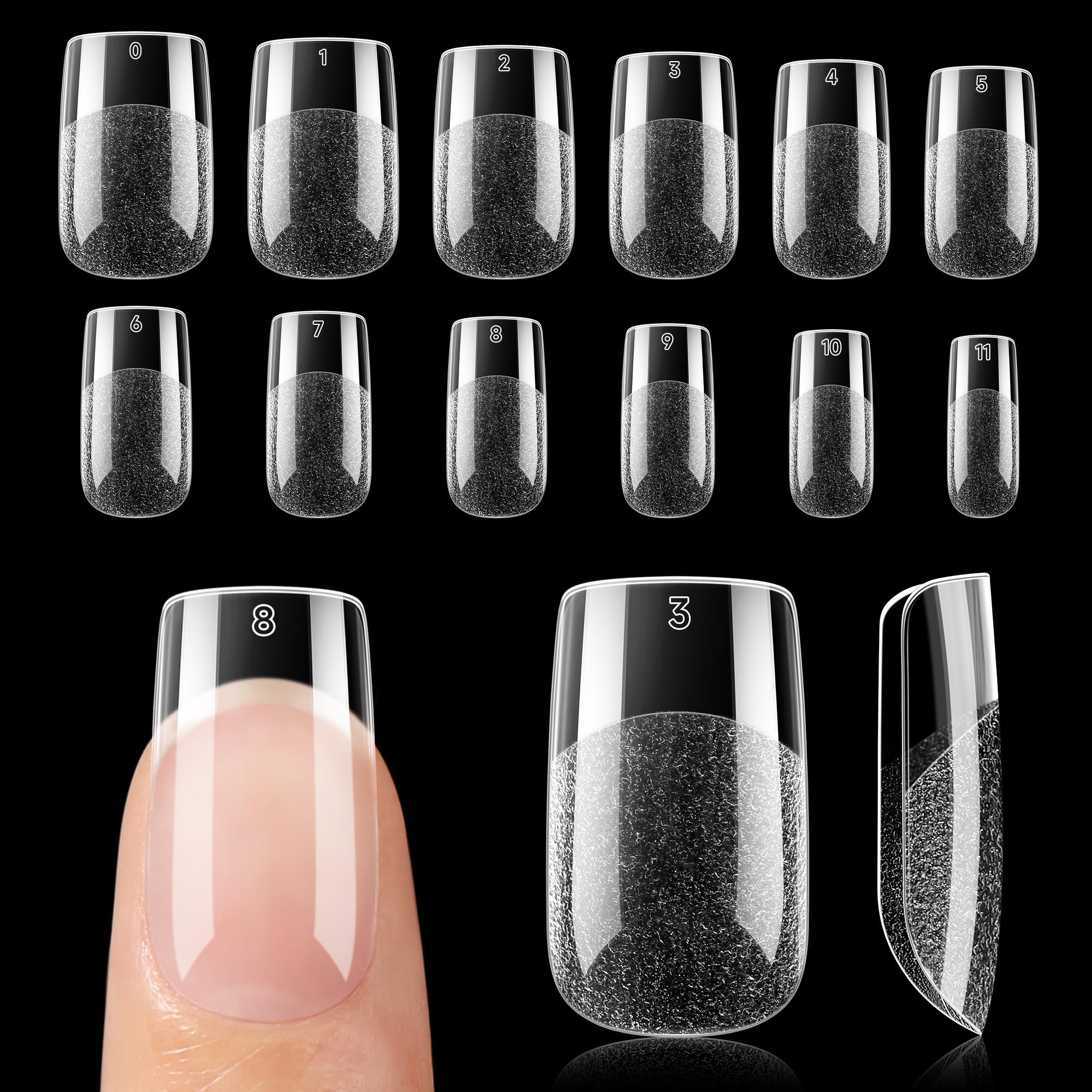 UNA GELLA short square nail tips pack 120pcs for at-home extensions
