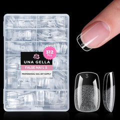 UNA GELLA short-square-squoval tips with crystal-clear outer surface for true color payoff.