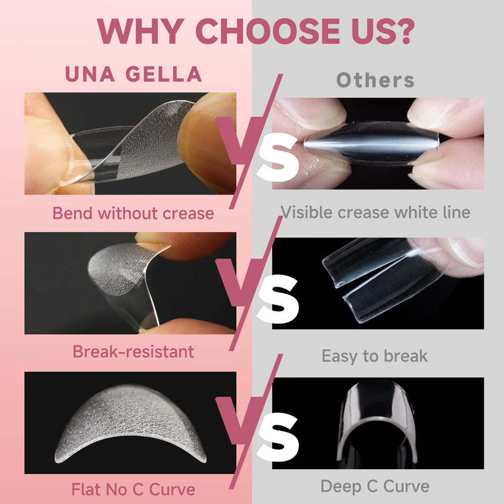 UNA GELLA soft gel material stays flexible and returns to shape after bending.