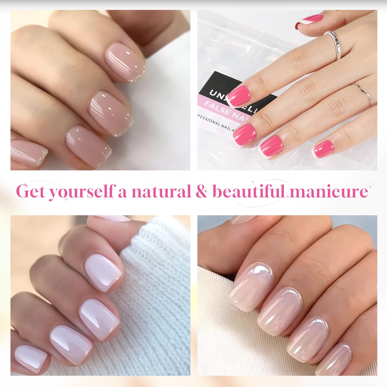 UNA GELLA square tips with thin back edge for natural fit