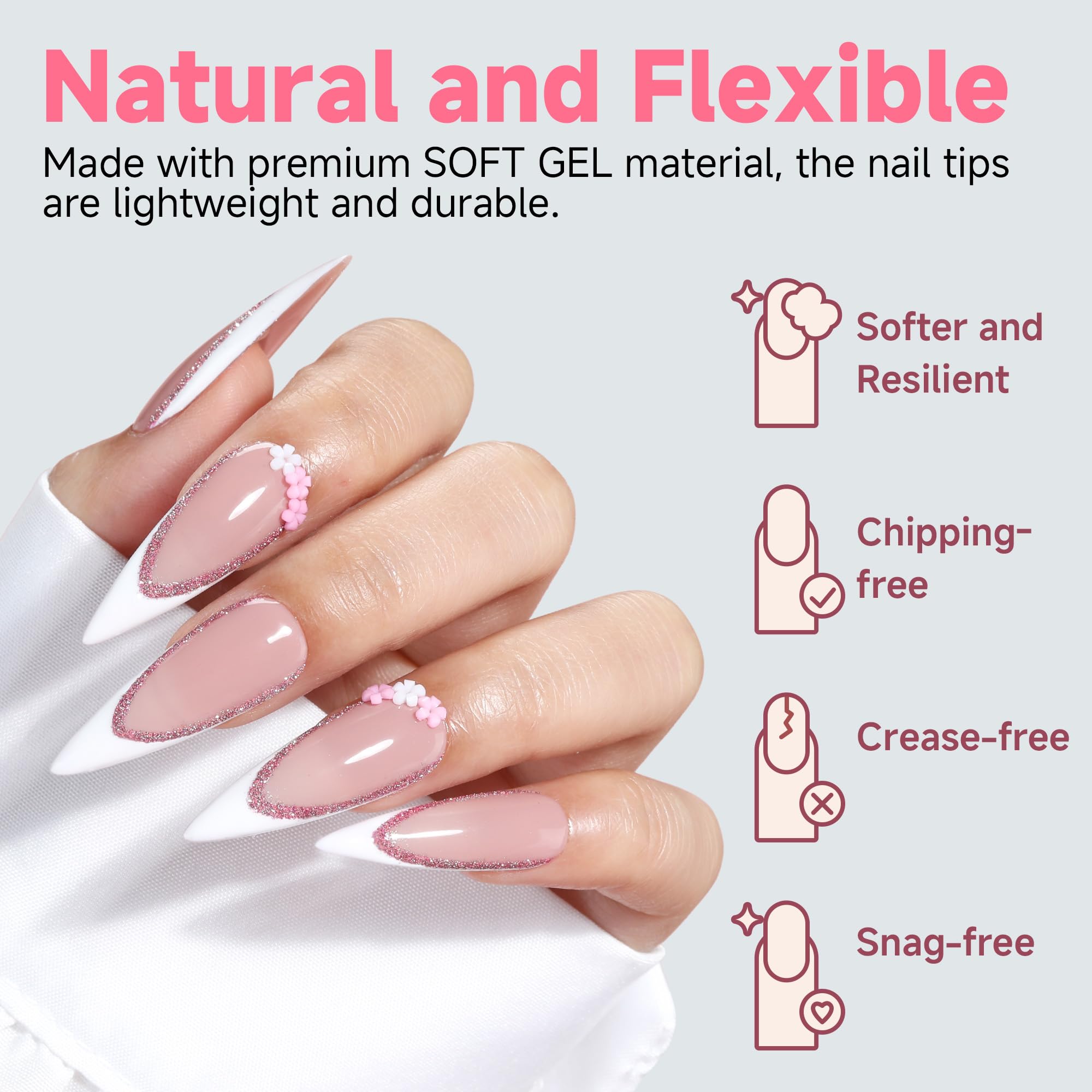 UNA GELLA crease-free tips stay bright through daily activities.