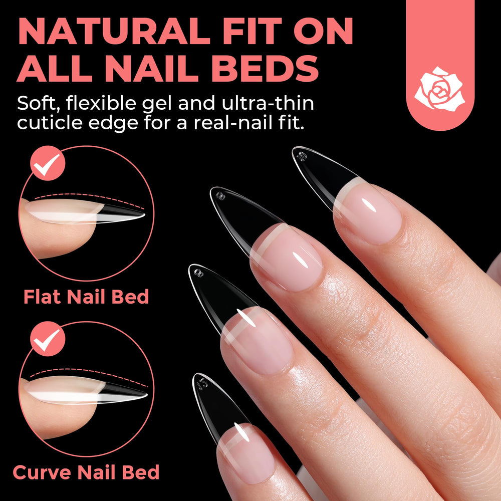 UNA GELLA Stiletto tips crease-free and flexible for snug fit