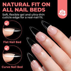 UNA GELLA Stiletto tips crease-free and flexible for snug fit