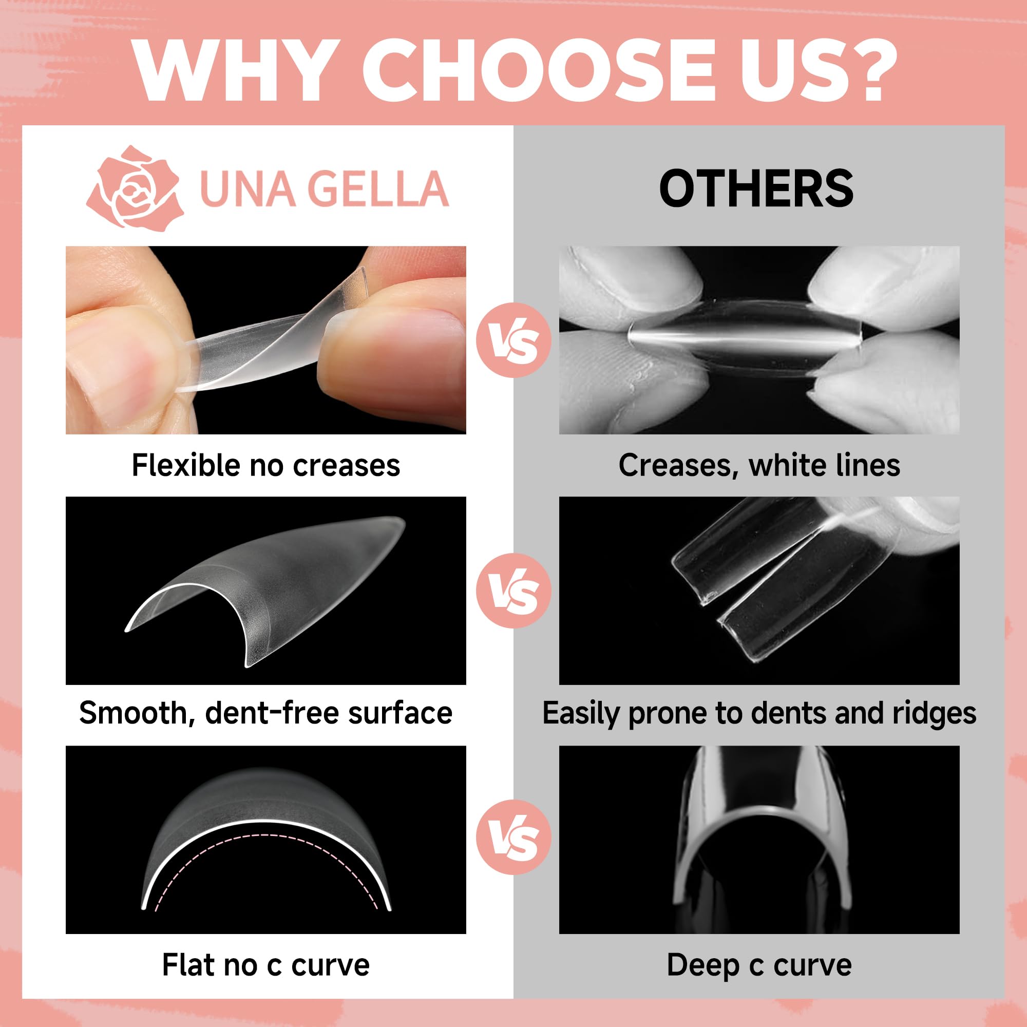 UNA GELLA Half-cover tips offer breathable wear and natural-looking length