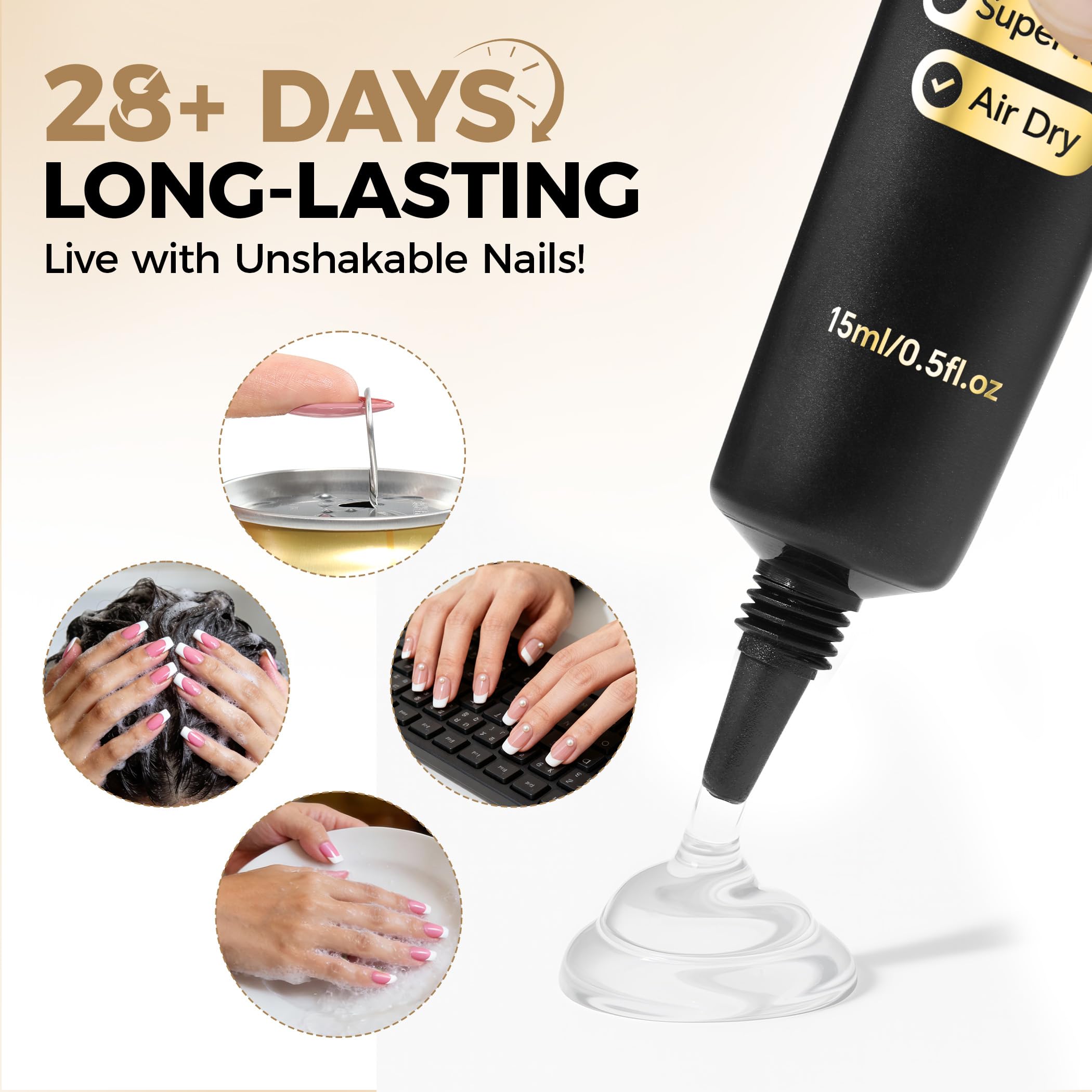 UNA GELLA Gel dries quickly without UV light for easy wear