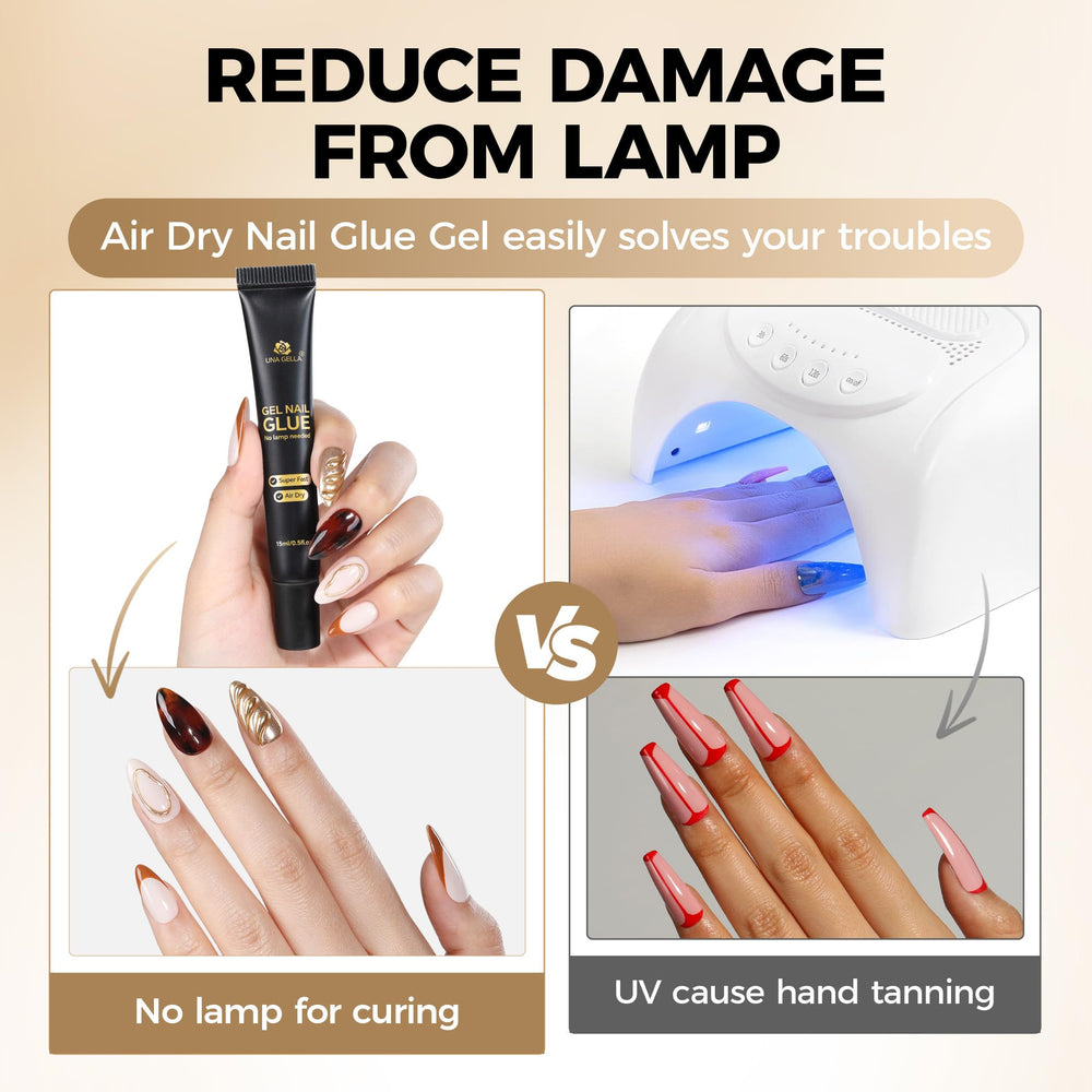 UNA GELLA Gentle formula with durable hold for natural nails