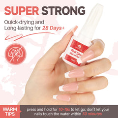 UNA GELLA precision brush enables controlled nail tip adhesion.