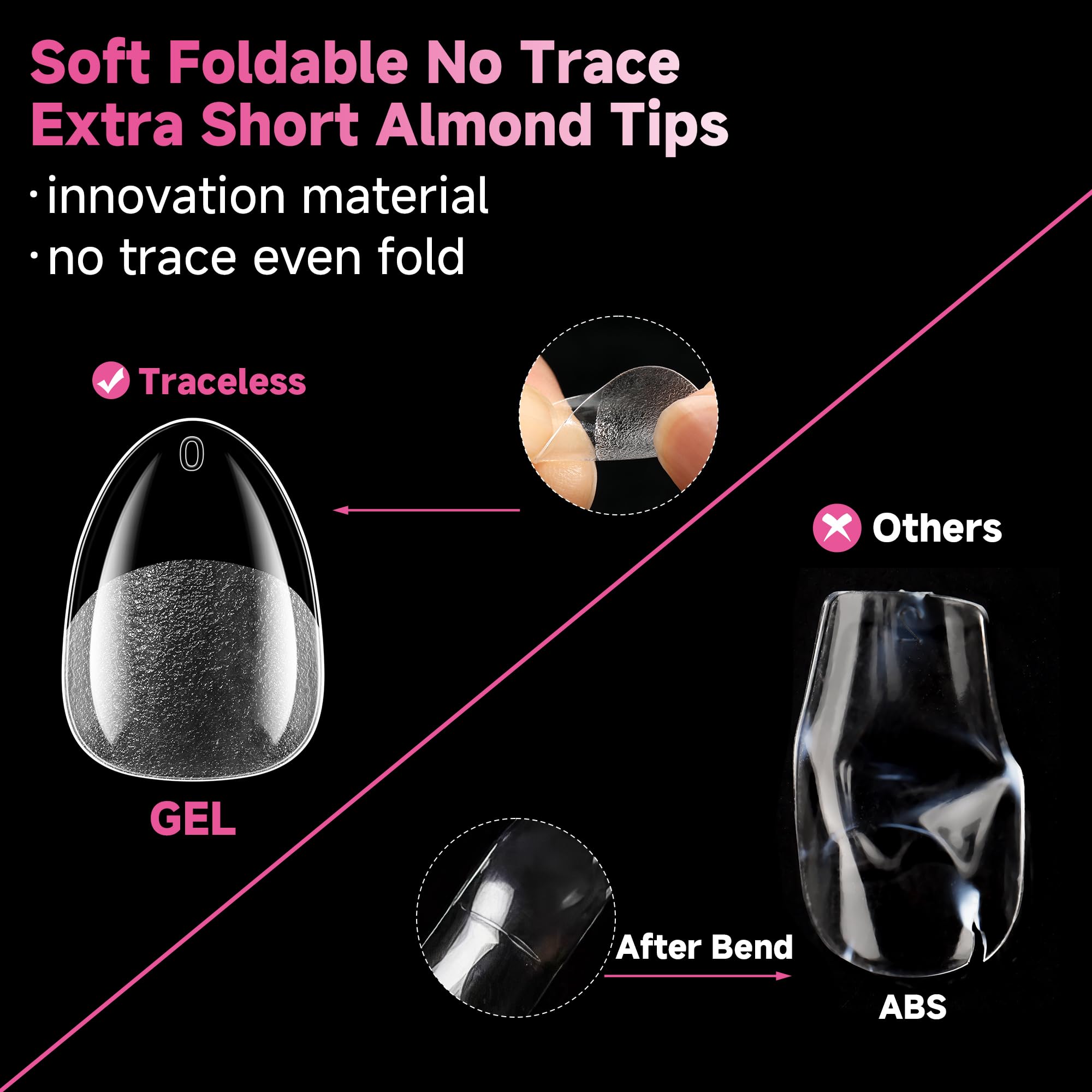 UNA GELLA clear gel tips bend without leaving traces