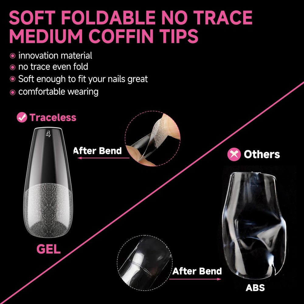 UNA GELLA thin back edge, thick front edge fits nails naturally.