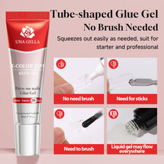 UNA GELLA tips-uñas-transparentes permiten montaje claro y preciso.