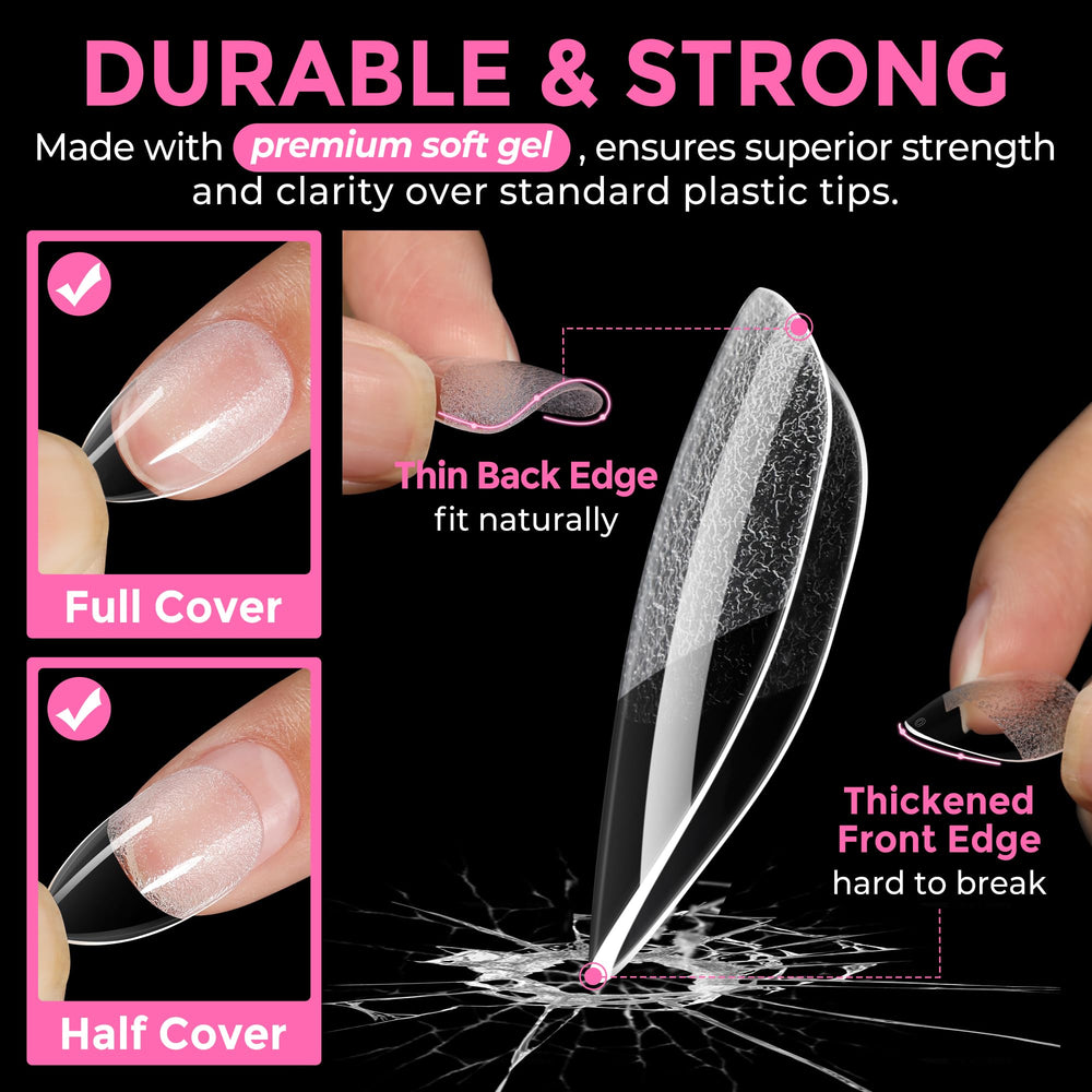 UNA GELLA tip de gel suave sin marca visible al presionar