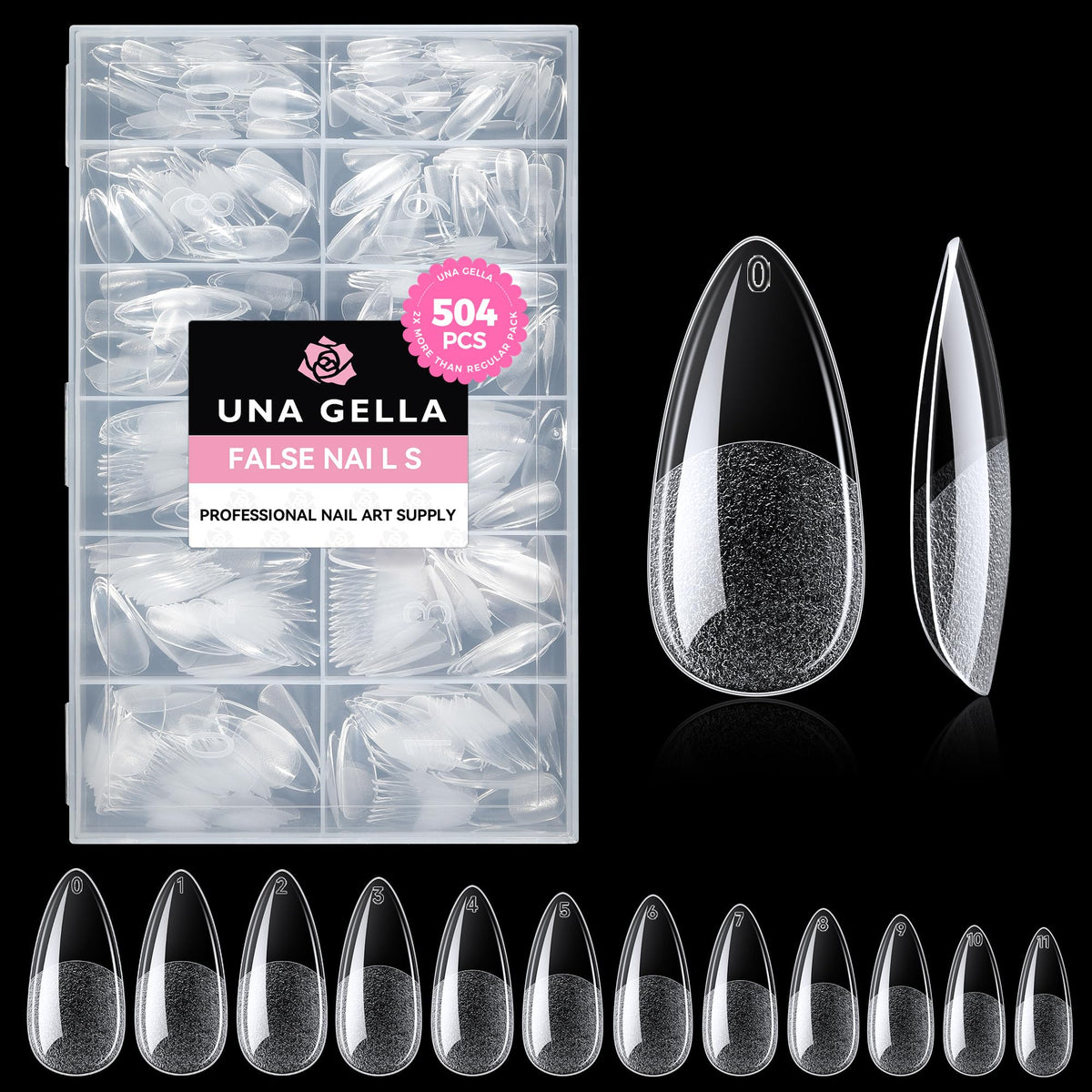 UNA GELLA tips almendra claros para una aplicación rápida y natural