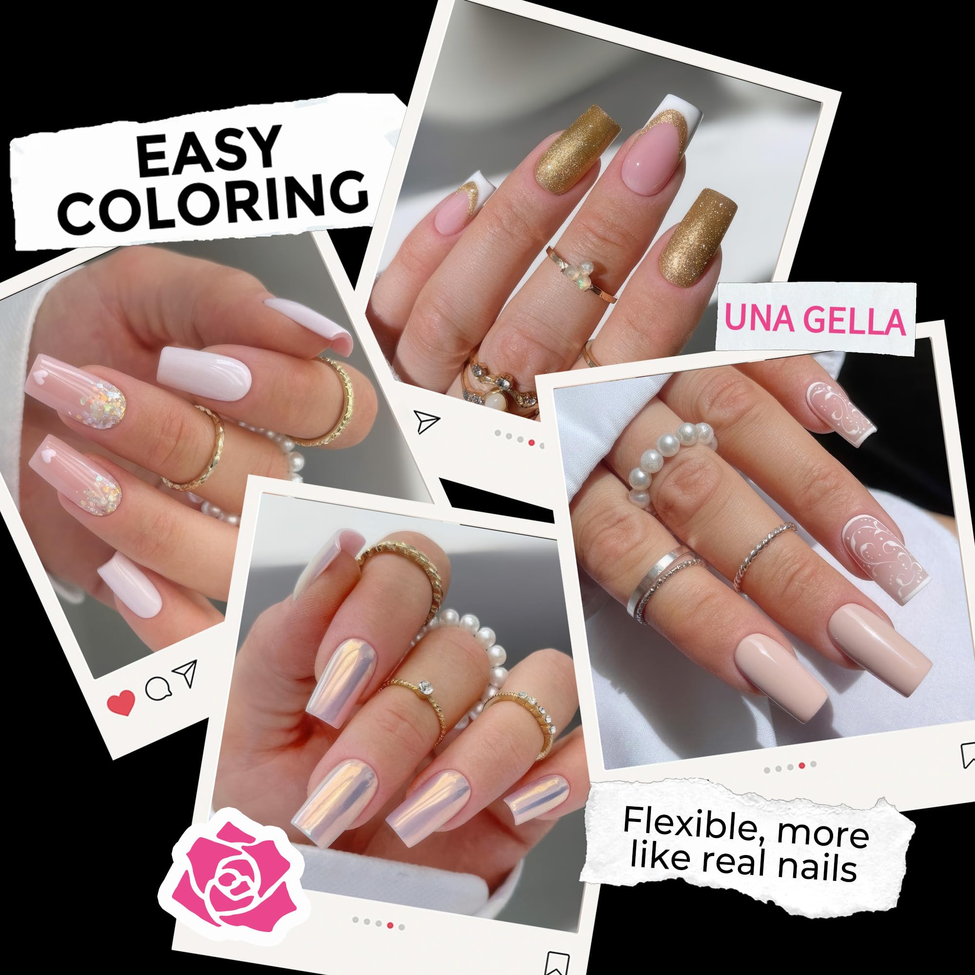 UNA GELLA: cobertura clara en los tips para un aspecto natural.