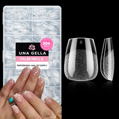 UNA GELLA puntas forma ataúd extra corta transparentes para acabado natural en casa