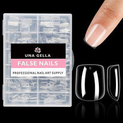 UNA GELLA tips cortos cuadrados extra XS para manicura rápida en casa