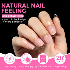UNA GELLA tips gel mate preformados, acabado natural y duradero.