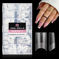 UNA GELLA tip gel medio cuadrado, frontal mate, adherencia estable
