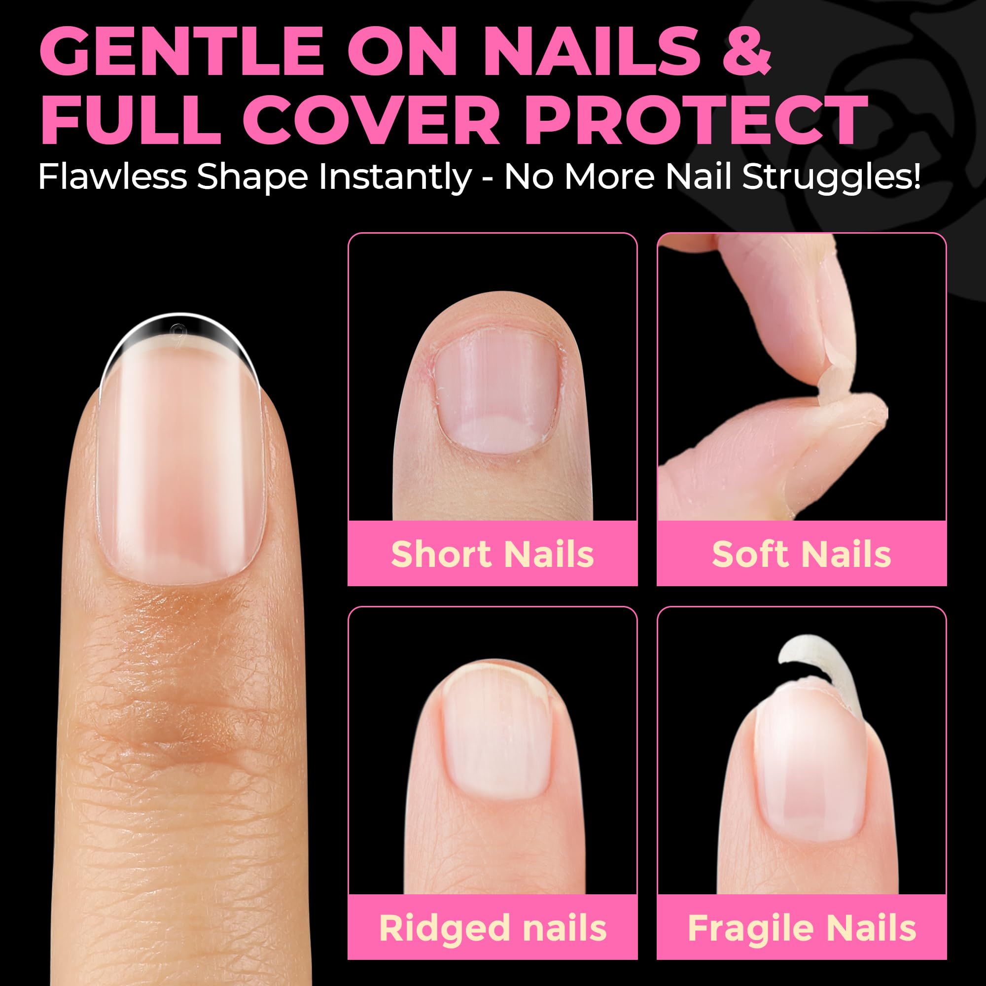 UNA GELLA tips oval 12 tallas: ajuste perfecto para diferentes uñas