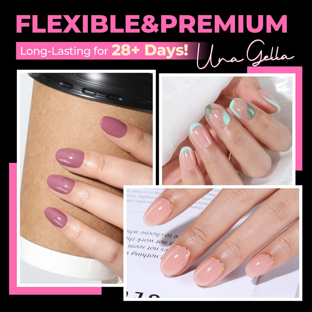 UNA GELLA tips oval almendra transparente: acabado natural para uñas decorativas