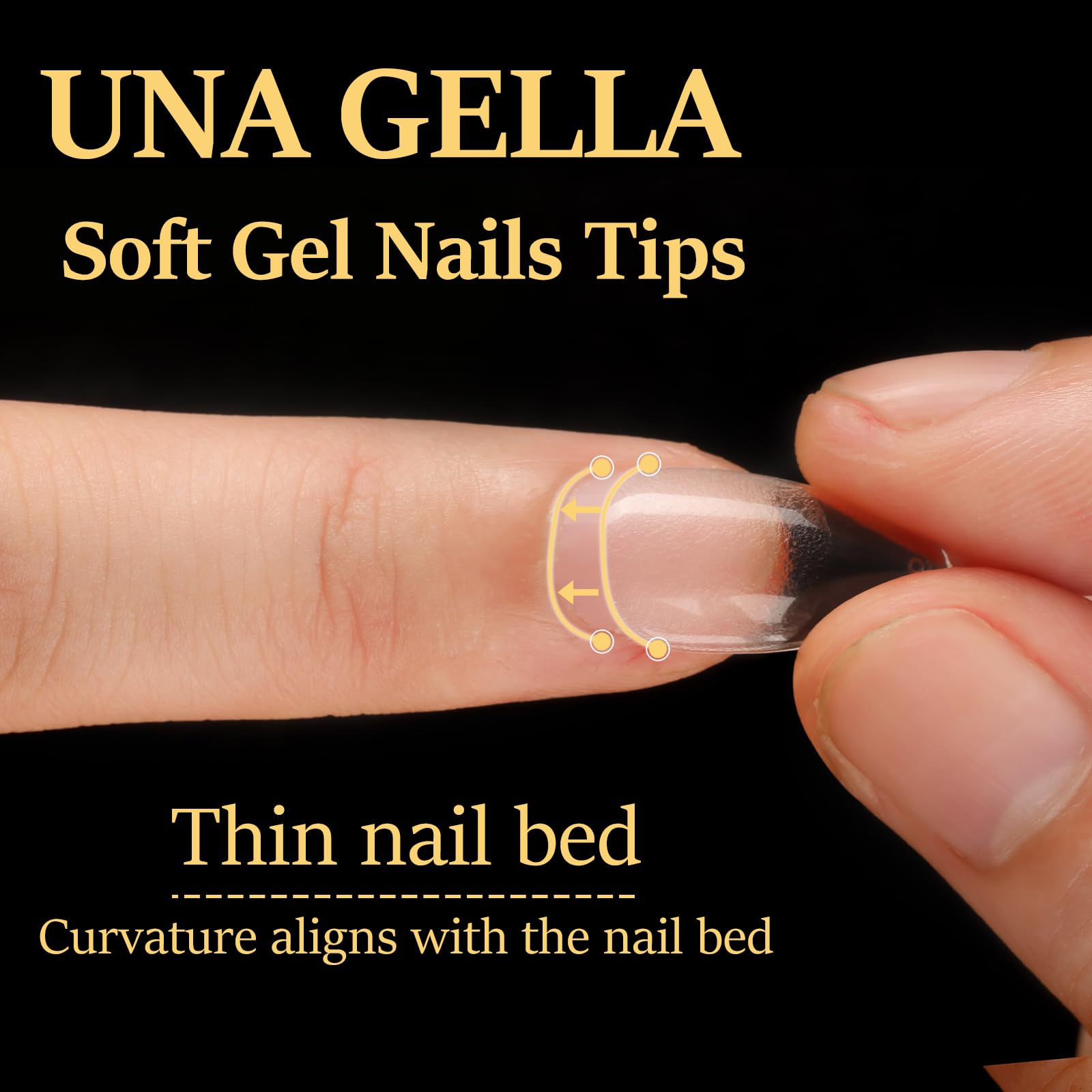 UNA GELLA tips de uñas con retirada rápida en acetona, reduciendo riesgos de limado excesivo.