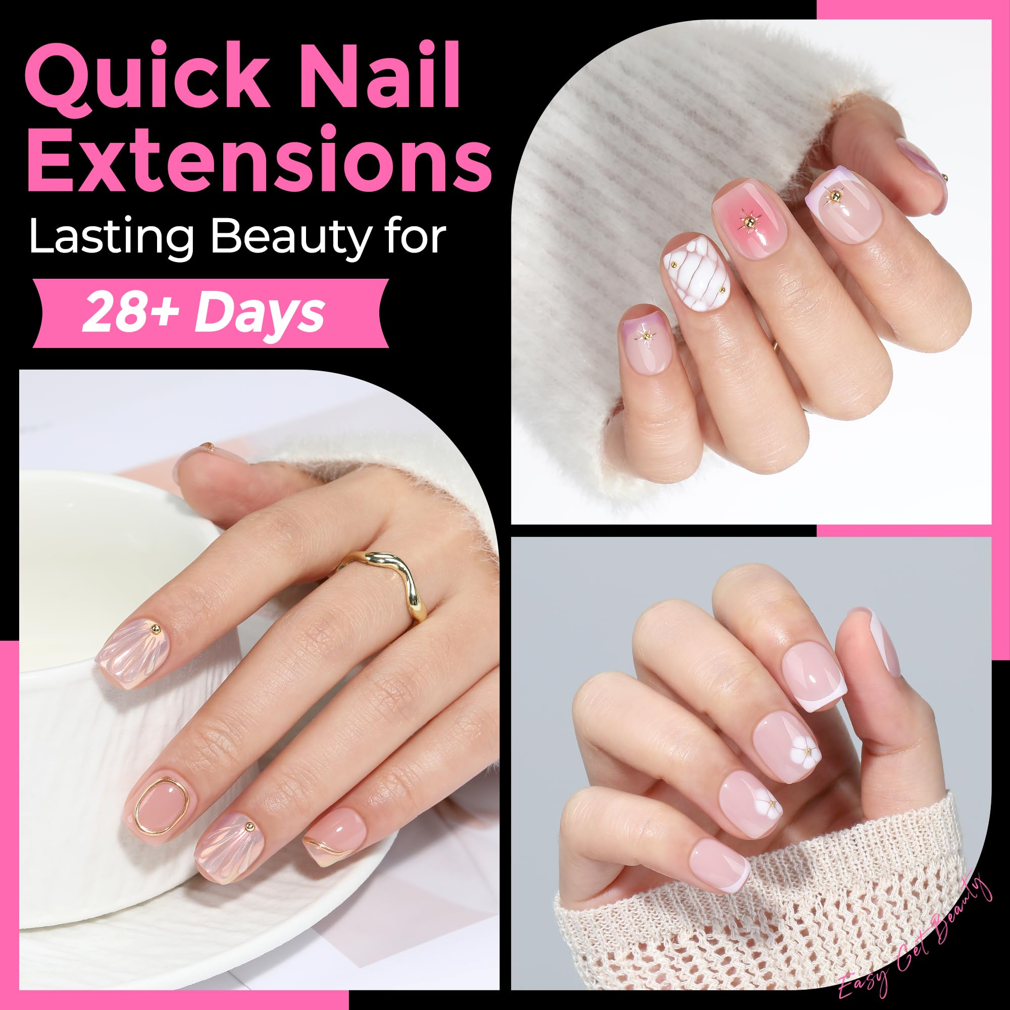 UNA GELLA Tips Squoval 216 piezas, ideal para crear varias uñas.