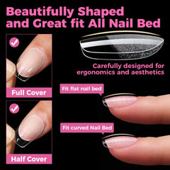 UNA GELLA thick-front-edge tips resist breaks for durable daily use.
