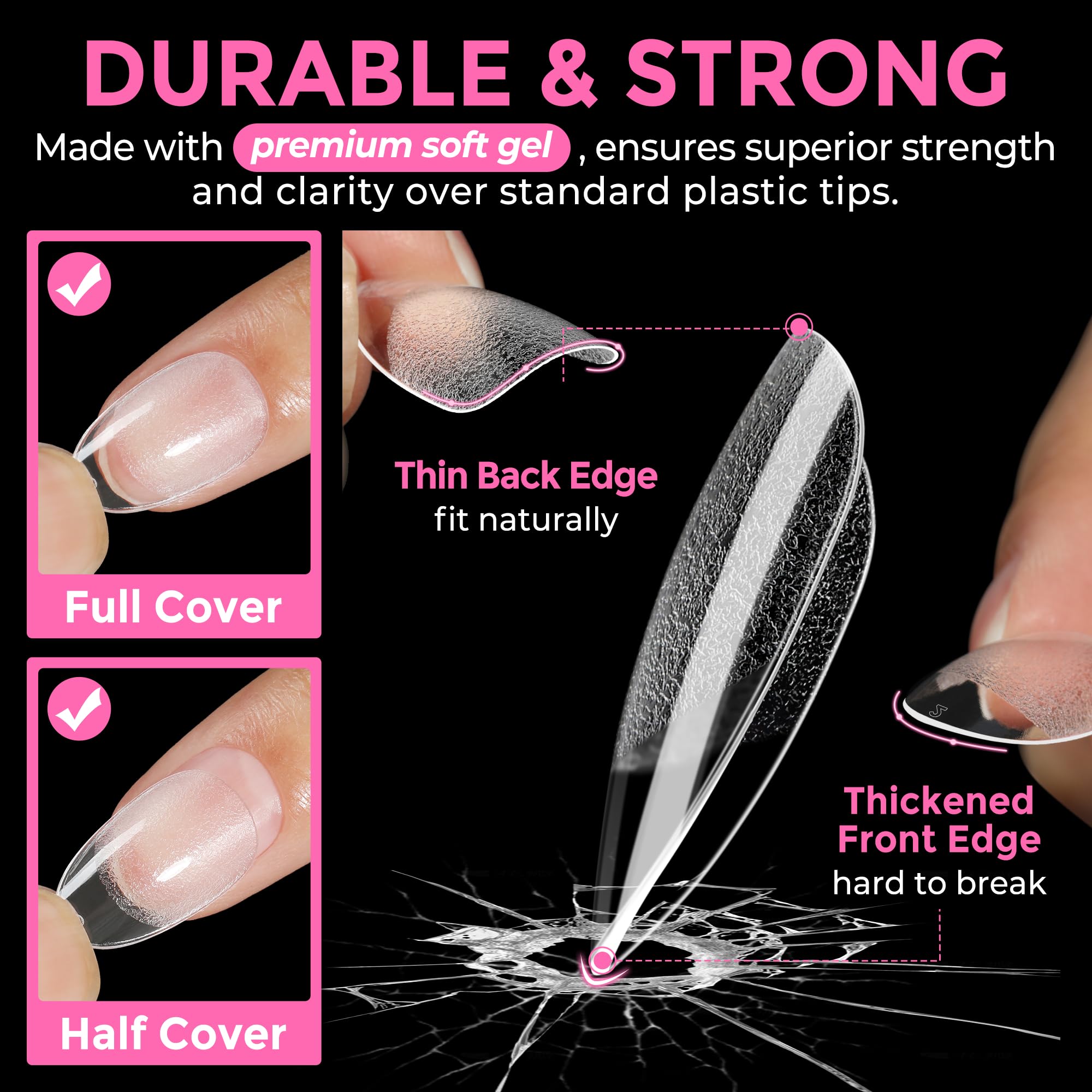 UNA GELLA Transparencia cristalina para cubrir uñas con aspecto natural.