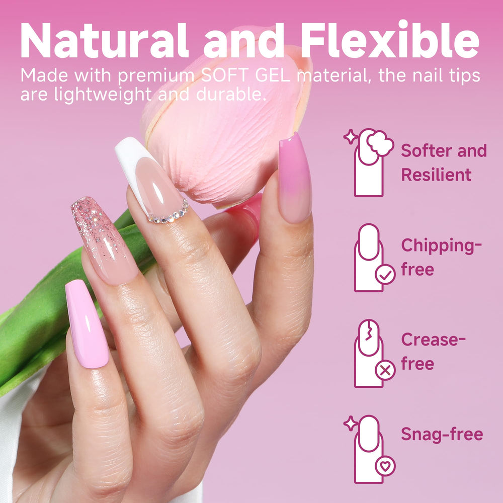 UNA GELLA twelve-size kit with numbered tops for precise nail fit.
