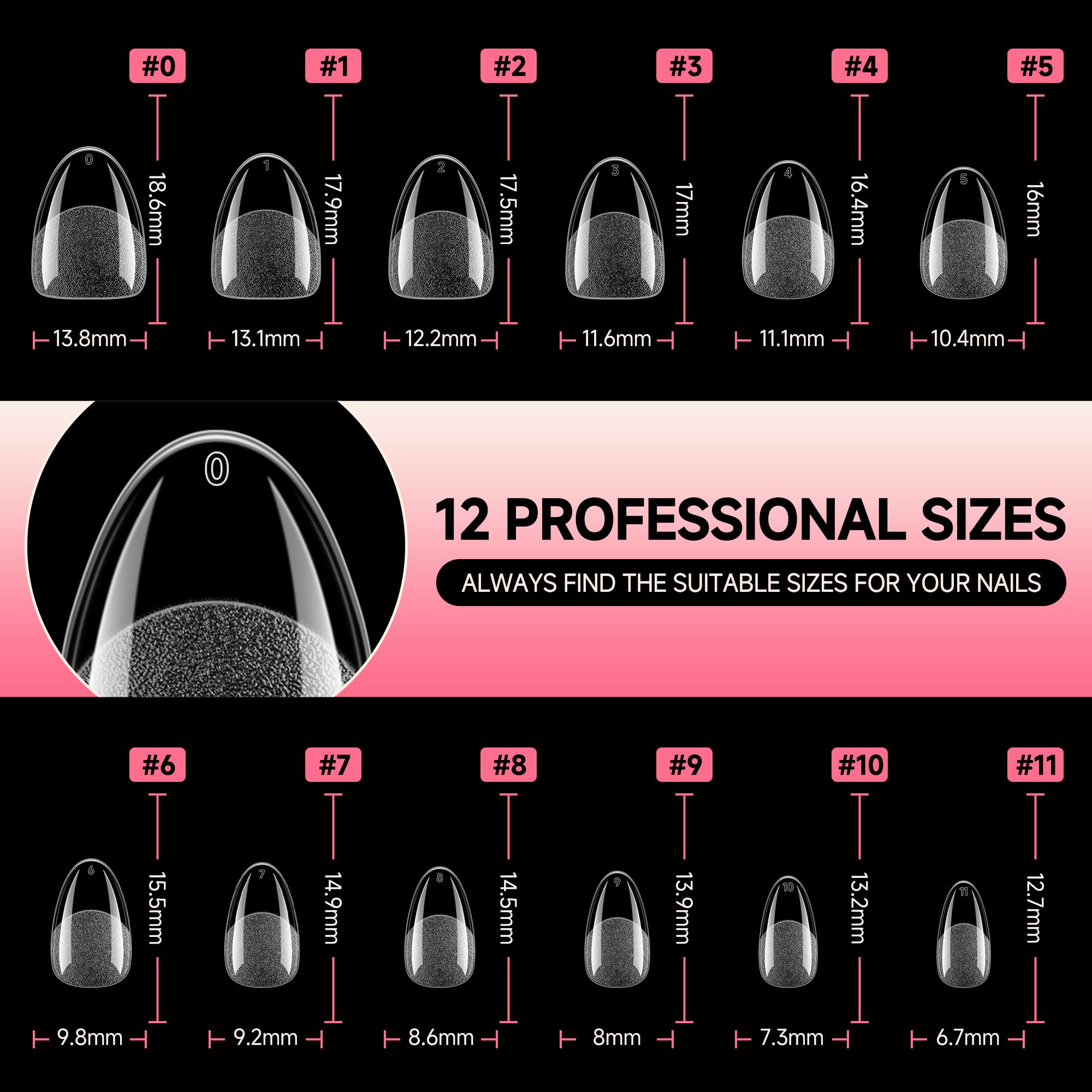 UNA GELLA twelve sizes with top numbers for easy sizing