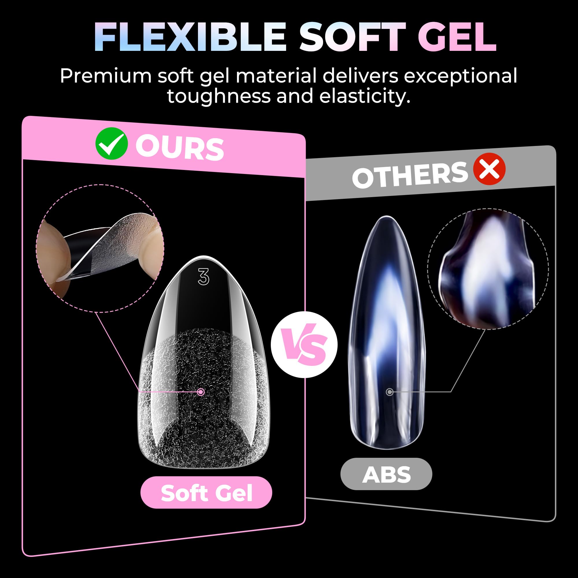 Superficie clara de UNA GELLA, facilita coloración con esmalte o polvo.
