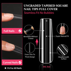 UNA GELLA uñas gel transparentes, puntas claras para un aspecto limpio.