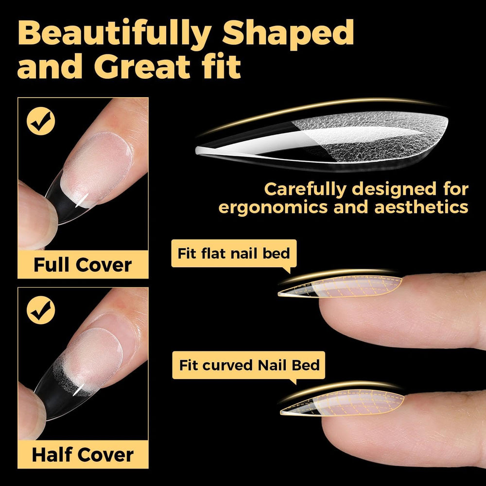 UNA GELLA uñas postizas de gel con cobertura completa para acabado natural.