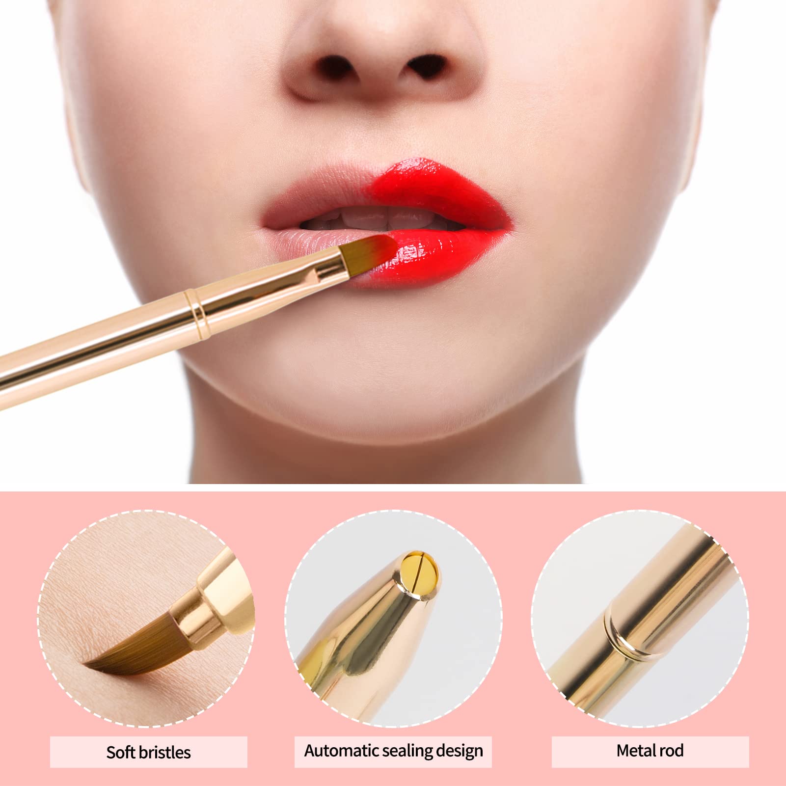 Unaone compact makeup brush set suitable for lip color, gloss, and balm.
