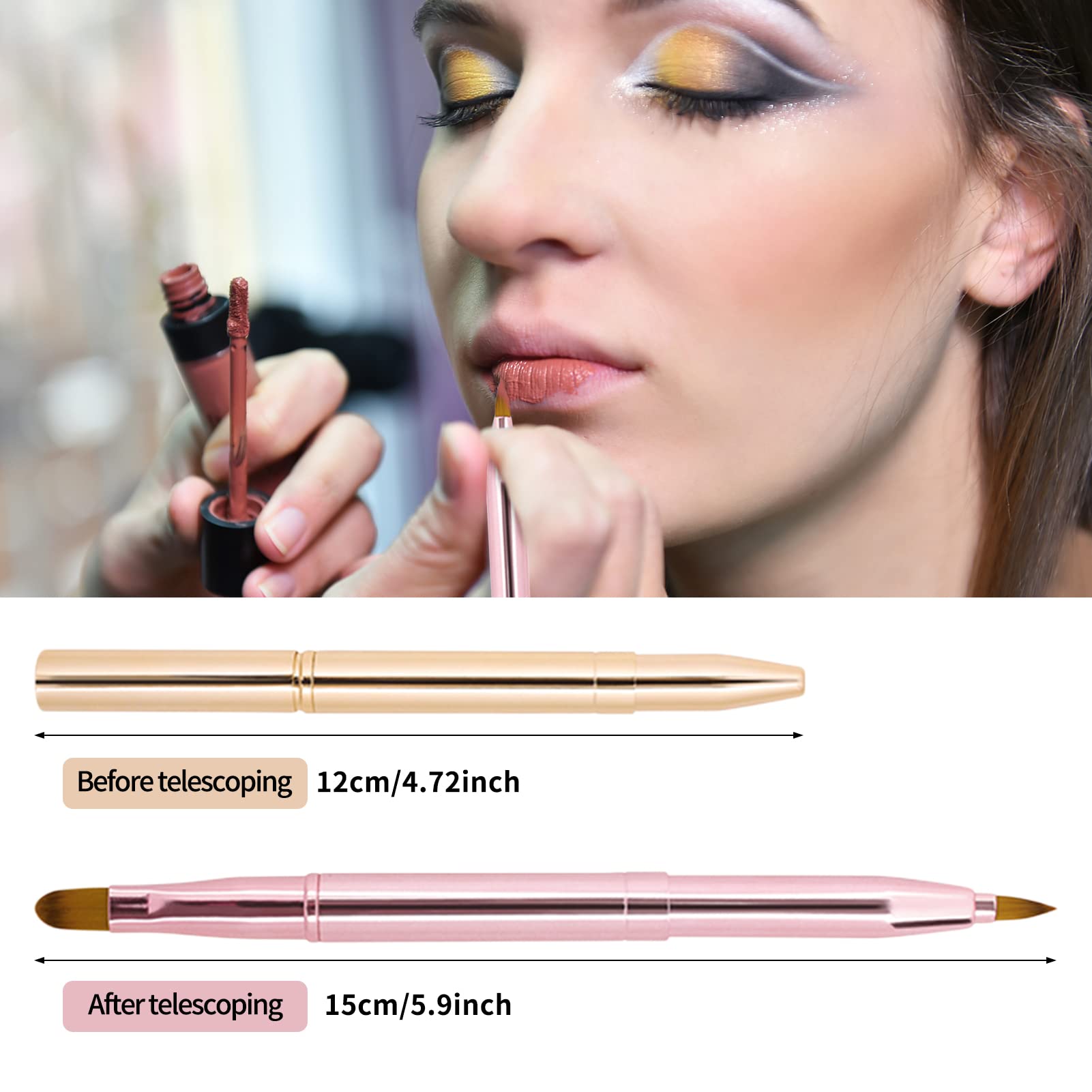 Unaone retractable lip brush end keeps sanitary use and easy storage in a bag.
