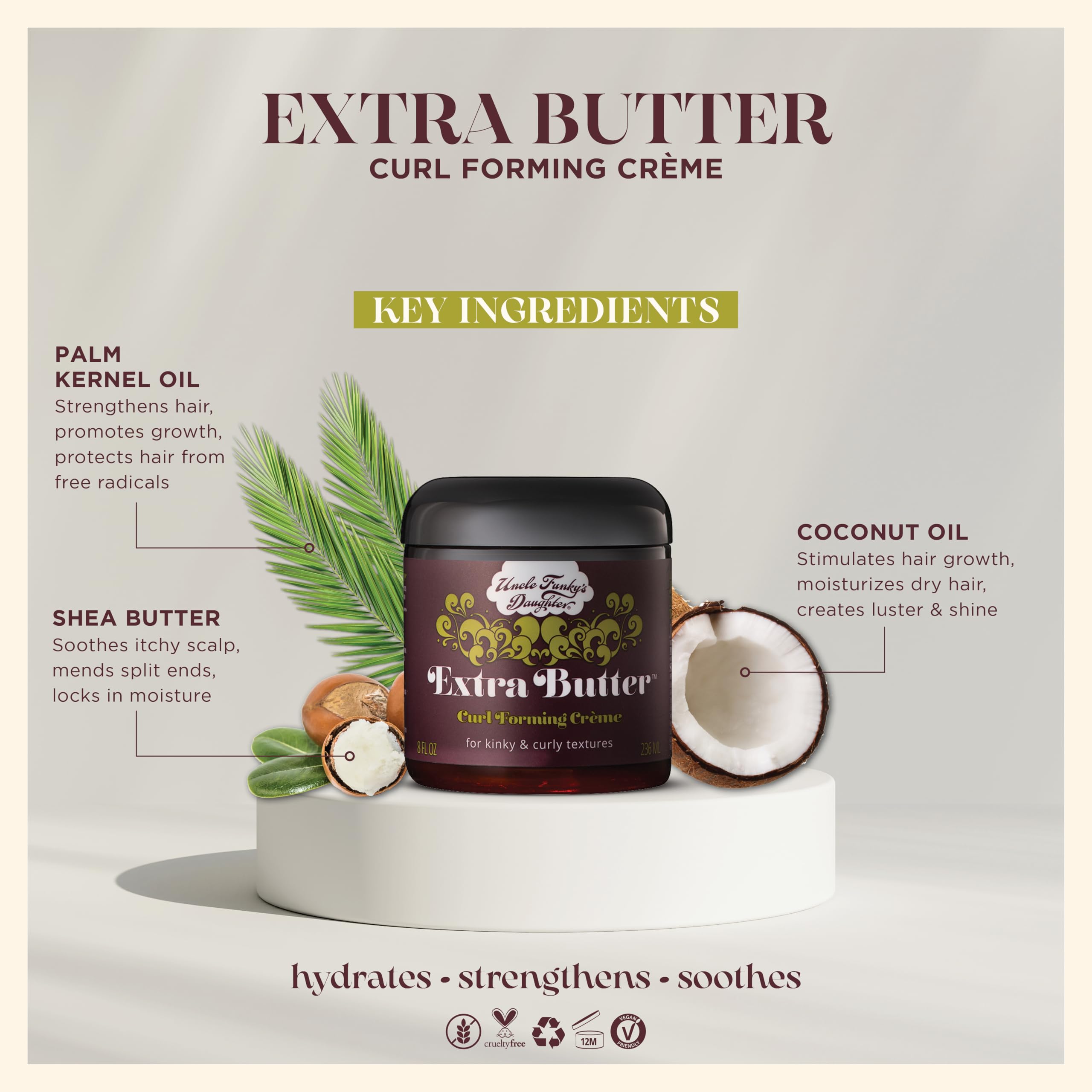 Uncle Funky's Daughter Extra Butter crema formadora de rizos, rizos definidos y suaves.