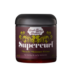 Uncle Funky's Daughter Supercurl Miracle Moisture Creme, botella; hidratación suave para rizos.