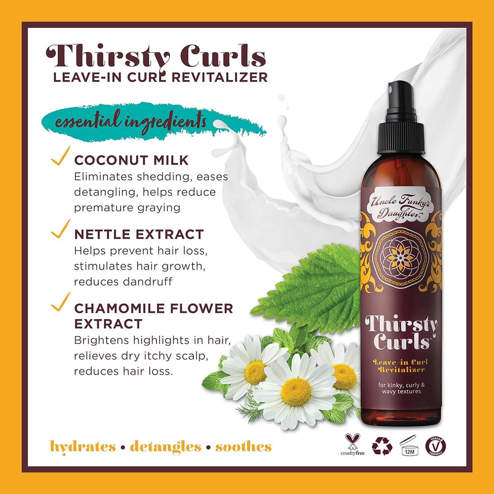Uncle Funky's Daughter Thirsty Curls, crema suave para controlar el frizz y dar brillo.