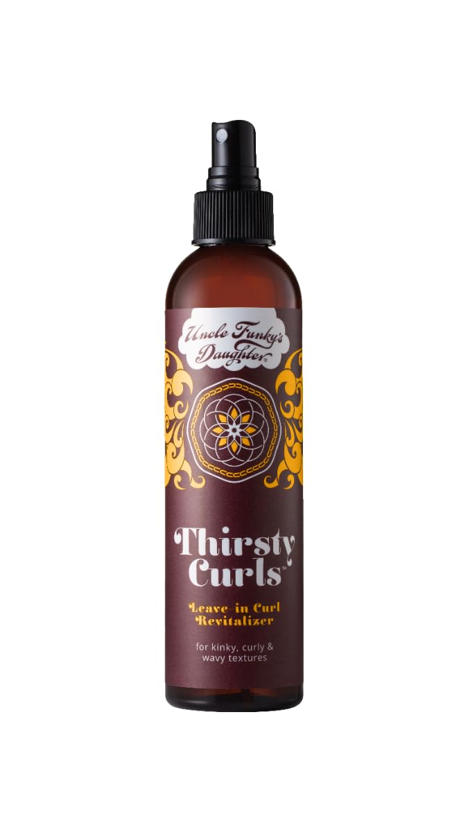 Uncle Funky's Daughter Thirsty Curls, vertido de la botella, inicio de hidratación suave para rizos.