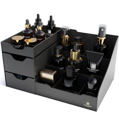 Uncluttered Designs vanity organizer on countertop with ample storage