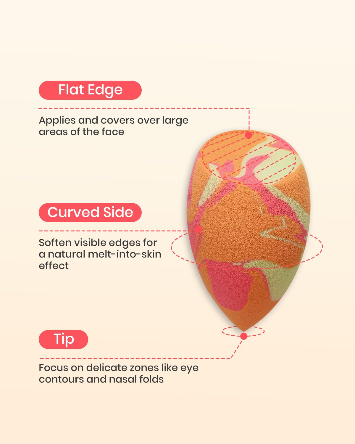 Unfovi soft dense foam makeup sponge for smooth, even application.