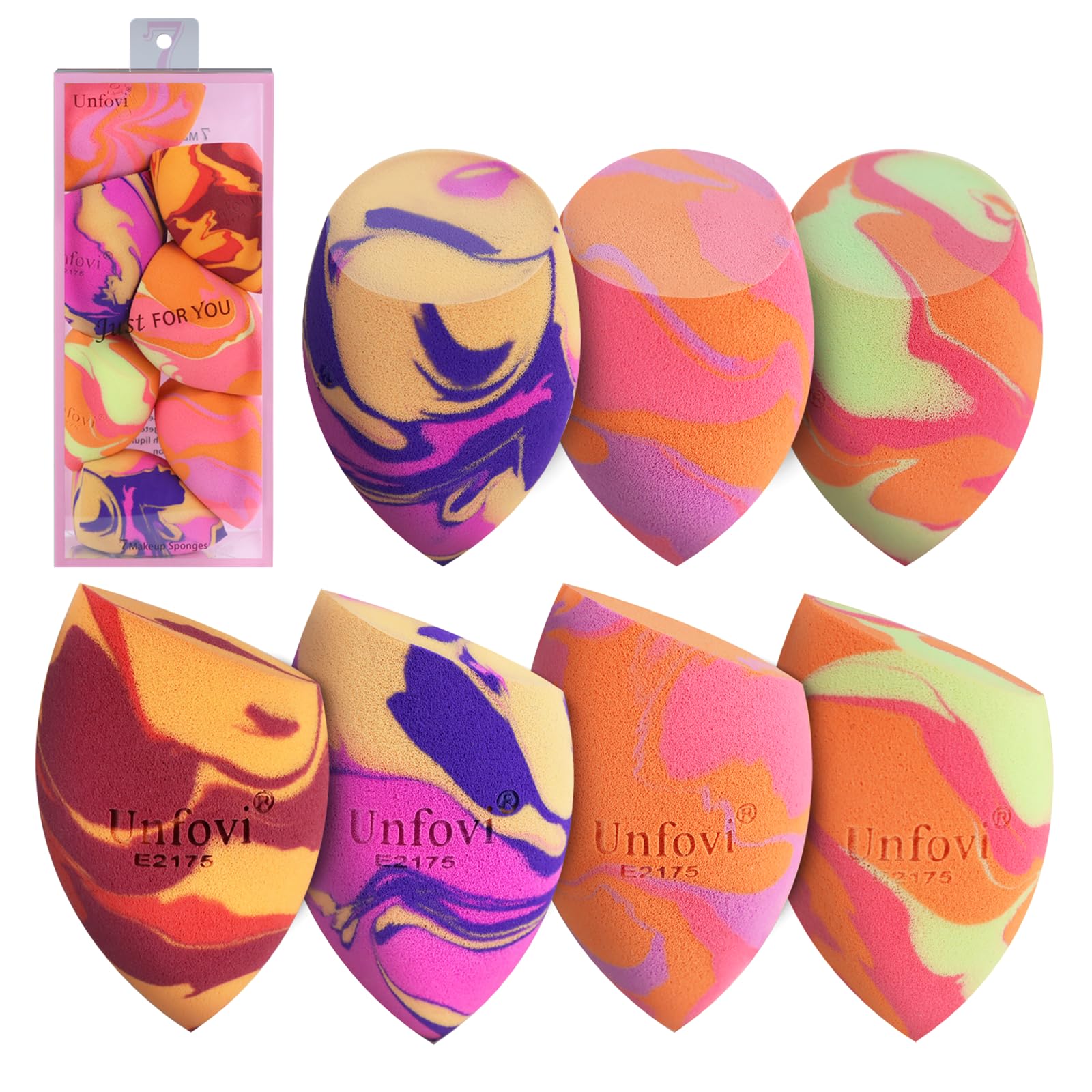 Unfovi tri-color makeup sponge pack for flawless foundation blending.