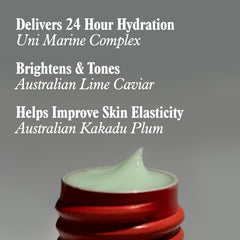 lime caviar exfoliating particles visible in serum for gentle texture renewal