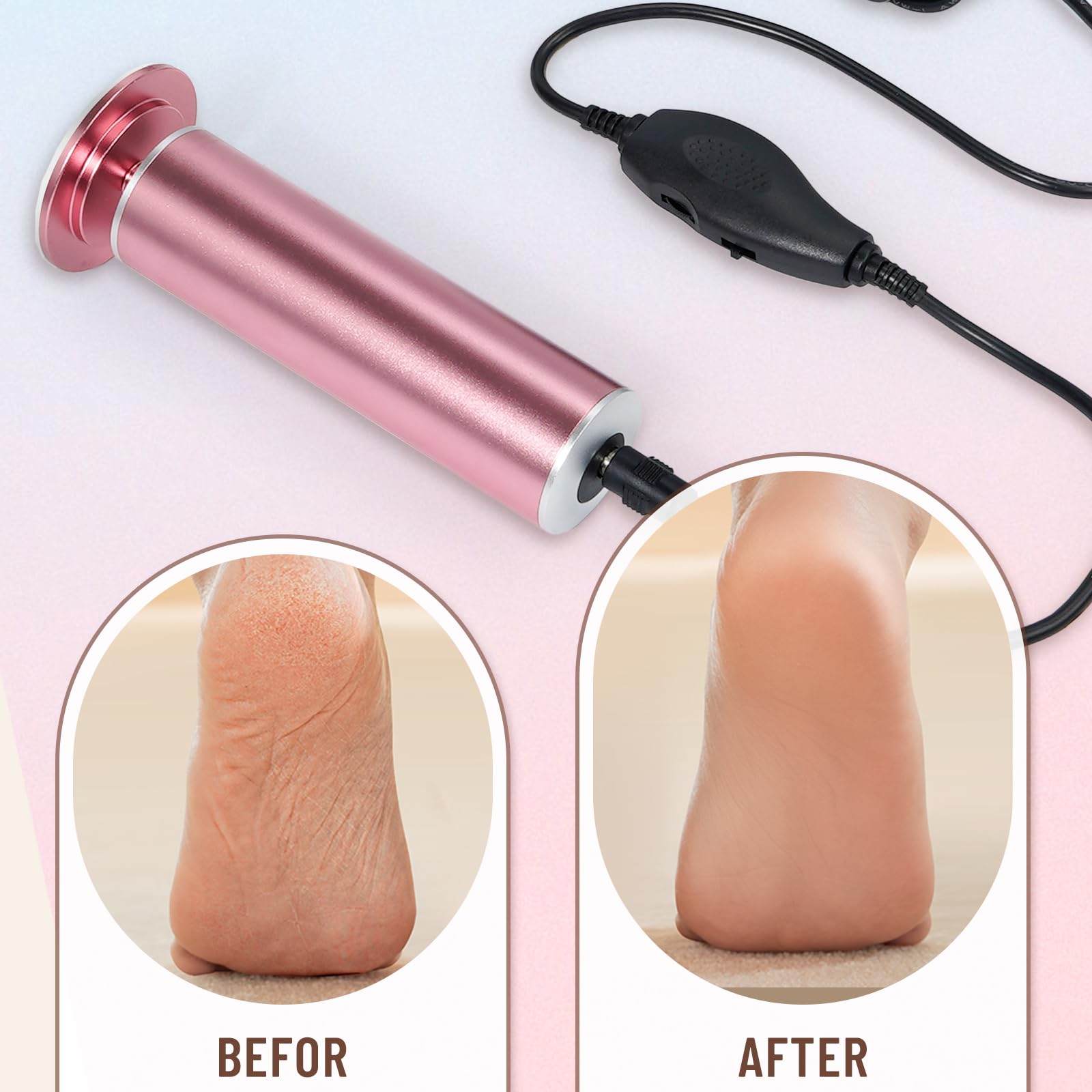 Unibouti Dermawave foot care session showing smoother results.