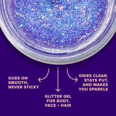UNICORN SNOT brillo holográfico para cabello: resalta el peinado con destellos visibles