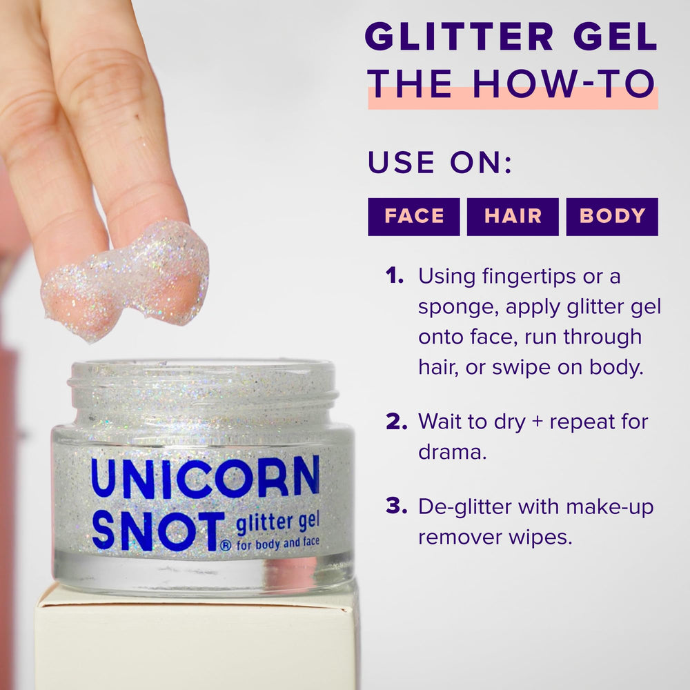 UNICORN SNOT brillo holográfico para el cabello, brillo llamativo